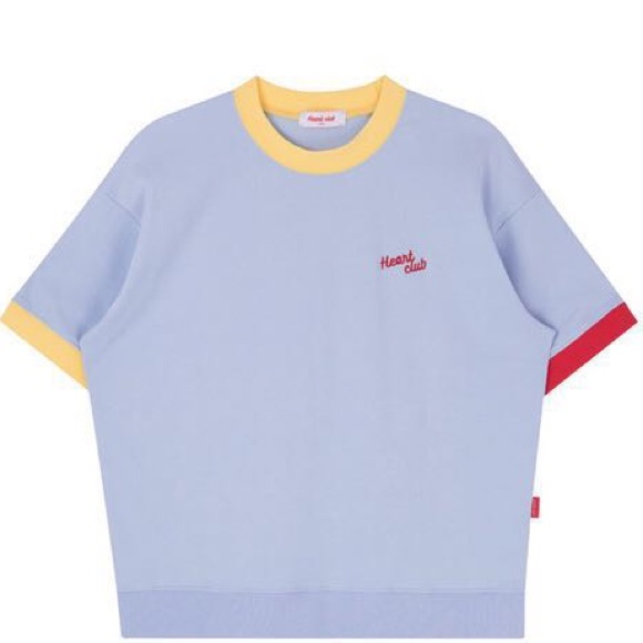 MIXXMIX HEART CLUB Tri-tone colour block t shirt - Picture 2 of 4